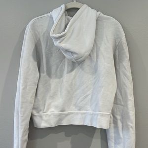 White crop zip up